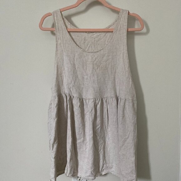 Cream Gingham Babydoll Dress Urban Renewal - Picture 1 of 2